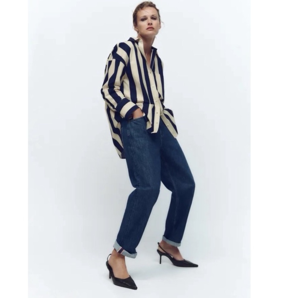 Zara striped button up shirt
